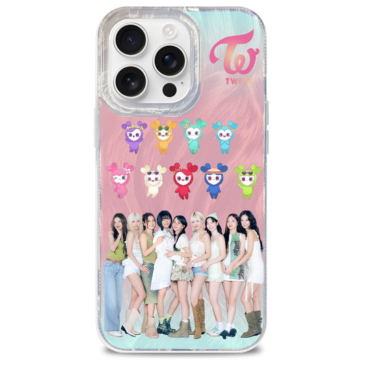 Funda para Smartphone con Degradado Láser y Textura de Plumas [TWICE / #TWICE5]